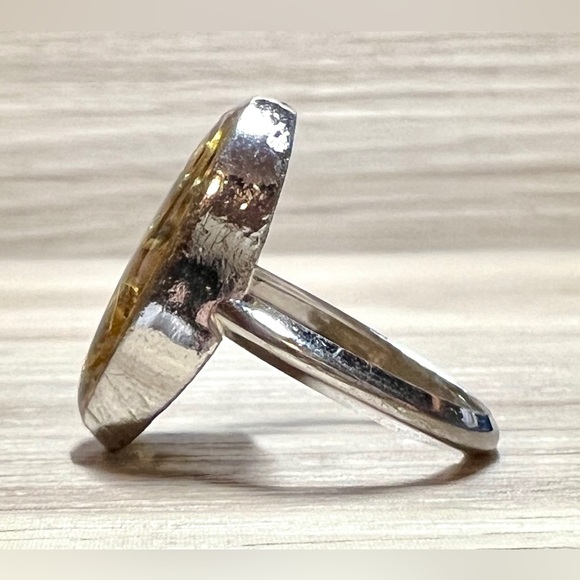 Vintage Designer Avon Silver Steampunk Gear Statement Ring, Size 7.5 - Picture 3 of 10